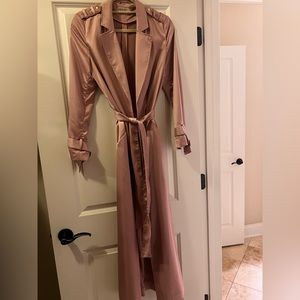 House of CB Satin Duster Jacket w/belt